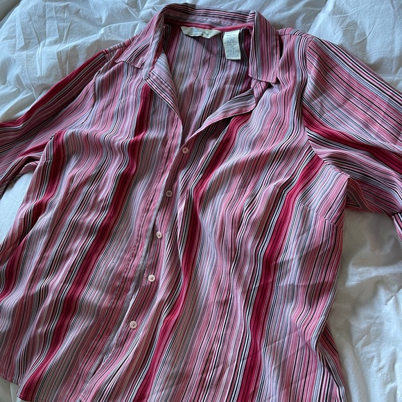 Red and White Button up shirt - Picture 7 of 8